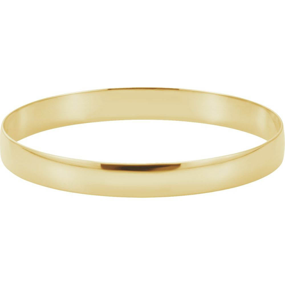 Alternate view of the 8mm 14k Yellow Gold Solid Half Round Bangle Bracelet, 7.75 Inch by The Black Bow Jewelry Co.