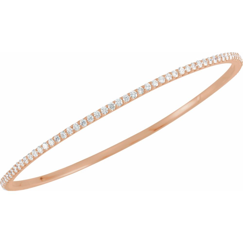2.25mm 14k Yellow, White or Rose Gold 3 Ctw Diamond Bangle Bracelet, Item B15711 by The Black Bow Jewelry Co.
