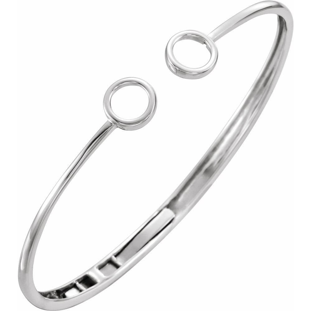 Alternate view of the 14k Yellow, White or Rose Gold Hinged Circle Cuff Bracelet, 7 Inch by The Black Bow Jewelry Co.