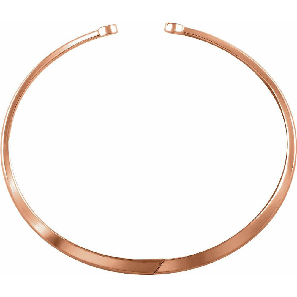Alternate view of the 14k Rose Gold 1/6 Ctw Diamond Hinged Cuff Bracelet, 7 Inch by The Black Bow Jewelry Co.