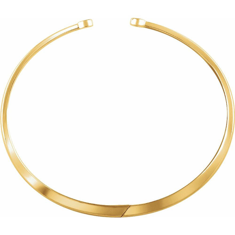 Alternate view of the 14k Yellow Gold 1/6 Ctw Diamond Hinged Cuff Bracelet, 7 Inch by The Black Bow Jewelry Co.