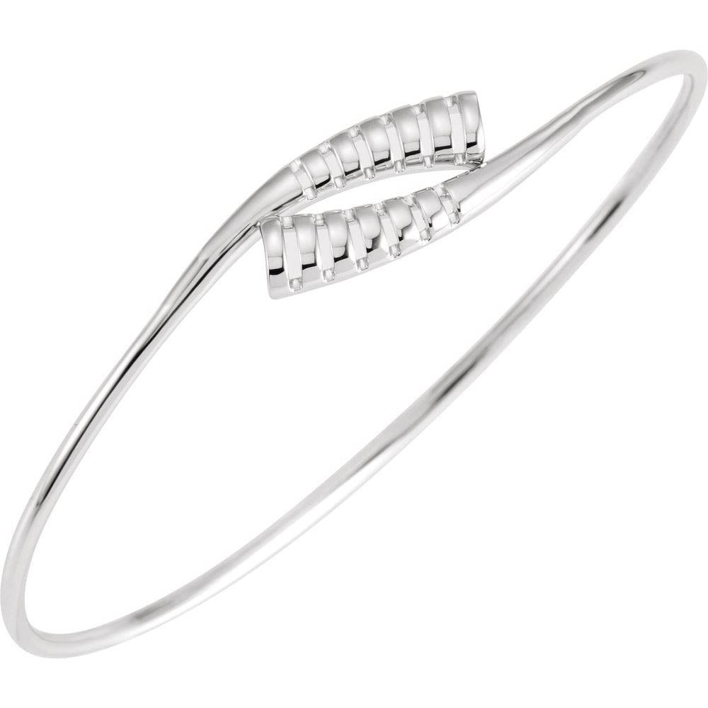 16.5mm Sterling Silver Bypass Bangle Bracelet, 7 Inch, Item B15725 by The Black Bow Jewelry Co.
