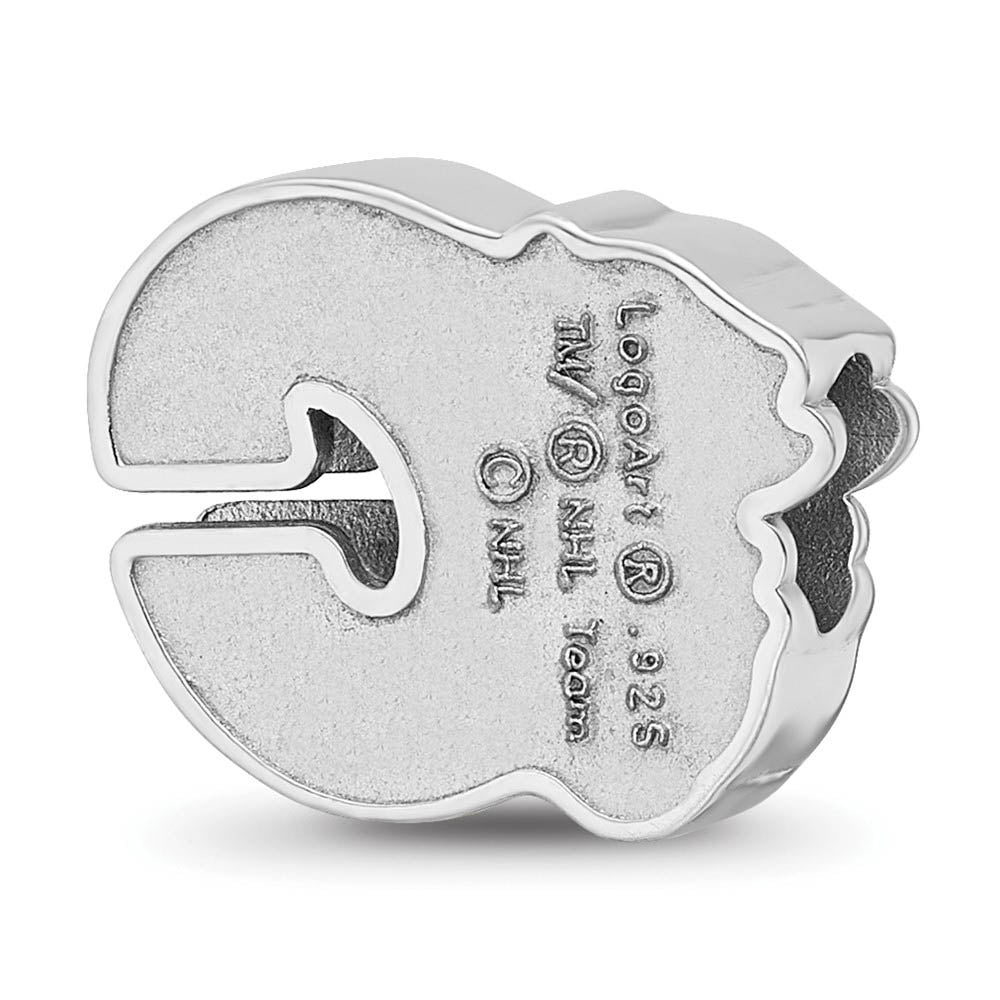 Alternate view of the Sterling Silver NHL Calgary Flames Flaming Enamel Bead Charm by The Black Bow Jewelry Co.