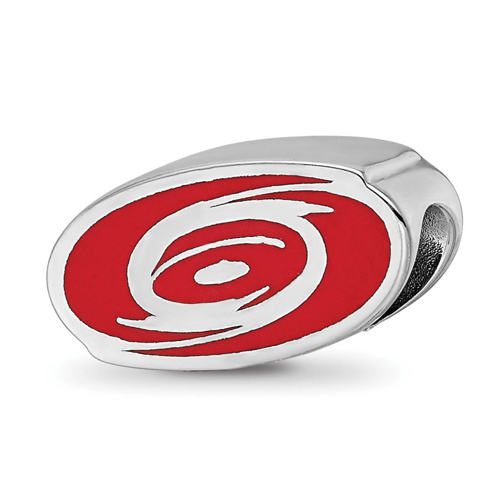 Sterling Silver NHL Carolina Hurricanes Enamel Bead Charm, Item B18489 by The Black Bow Jewelry Co.