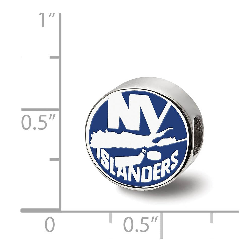 Alternate view of the Sterling Silver NHL New York Islanders Enamel Bead Charm by The Black Bow Jewelry Co.
