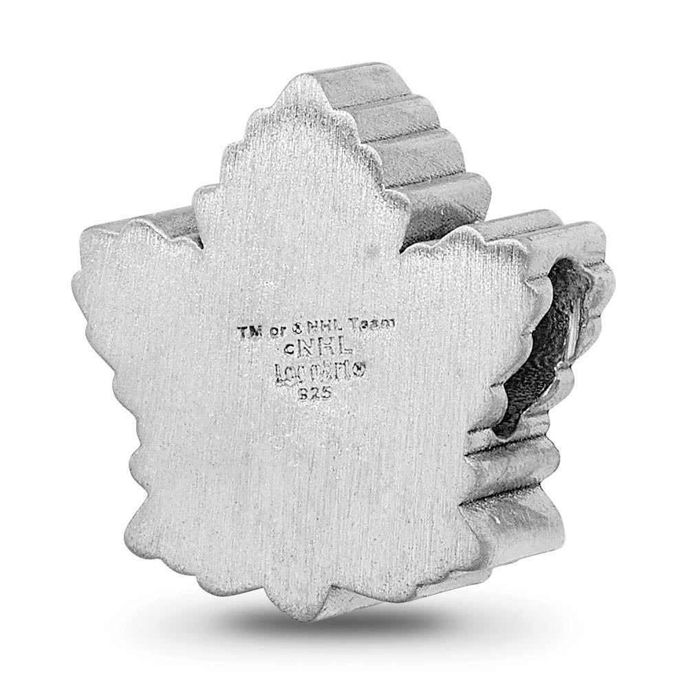 Alternate view of the Sterling Silver NHL Toronto Maple Leafs Enamel Bead Charm by The Black Bow Jewelry Co.