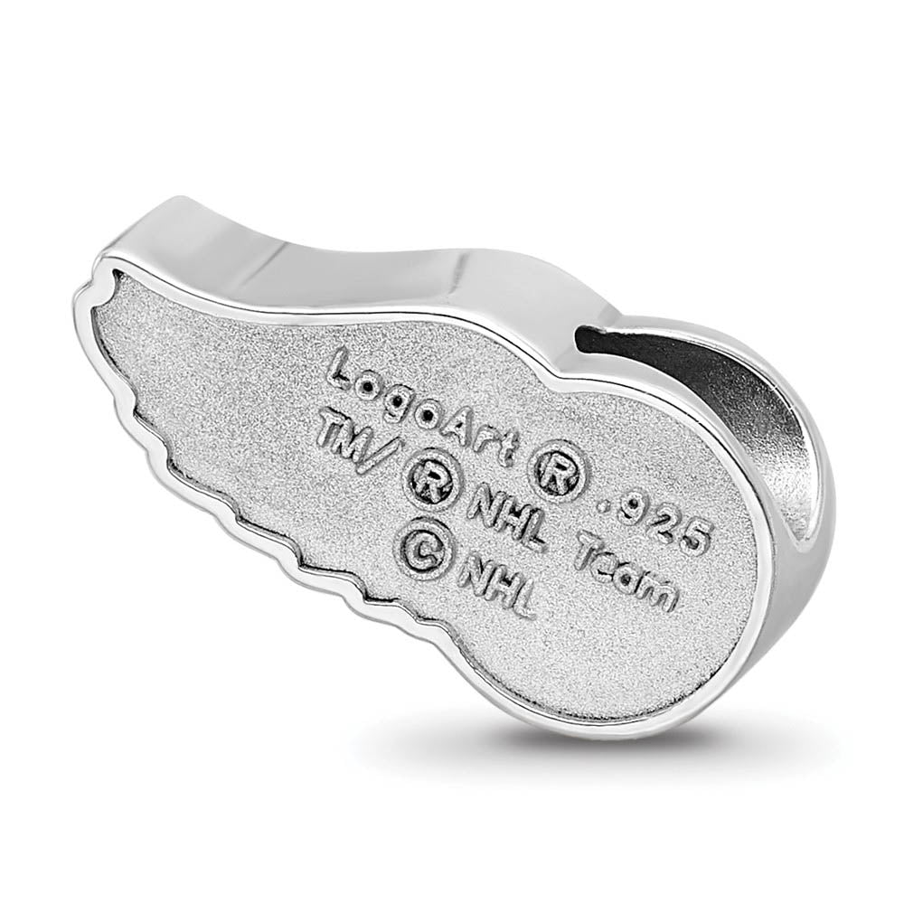 Alternate view of the Sterling Silver NHL Detroit Red Wings Enamel Bead Charm by The Black Bow Jewelry Co.