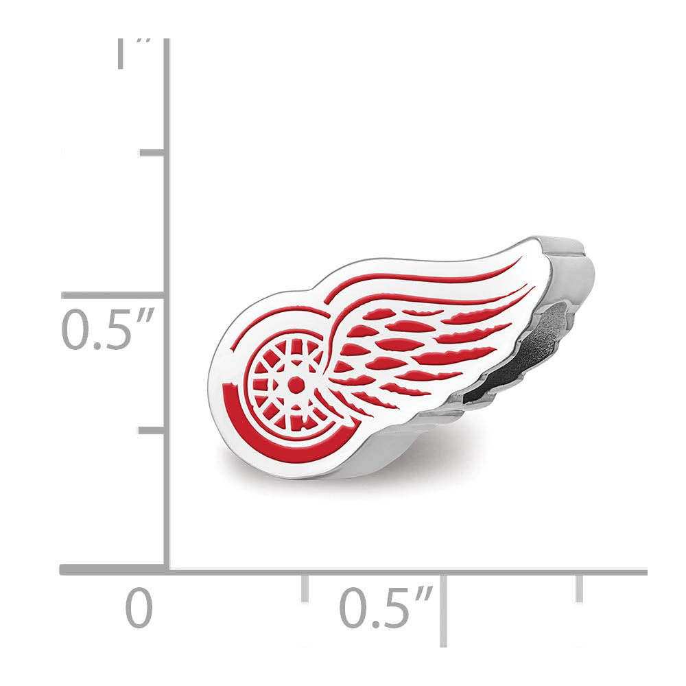 Alternate view of the Sterling Silver NHL Detroit Red Wings Enamel Bead Charm by The Black Bow Jewelry Co.