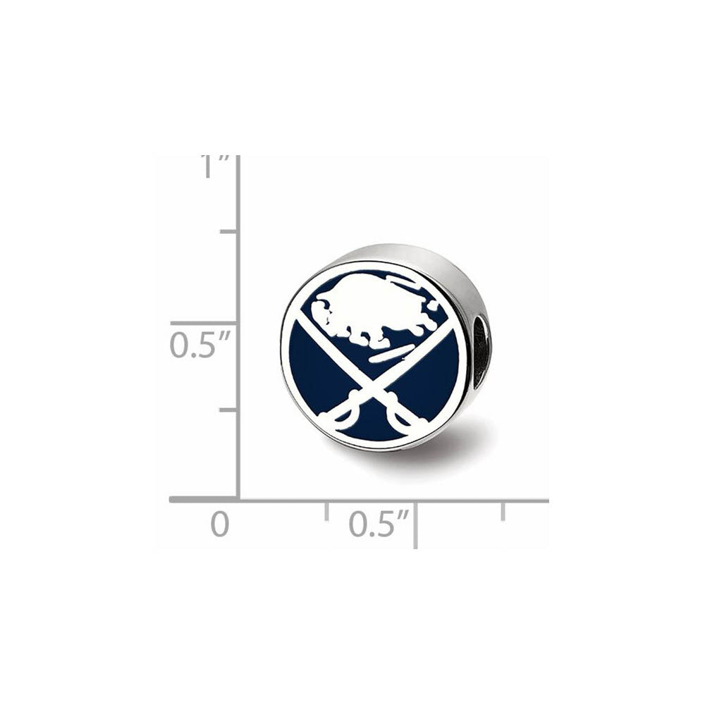 Alternate view of the Sterling Silver NHL Buffalo Sabres Enamel Bead Charm by The Black Bow Jewelry Co.