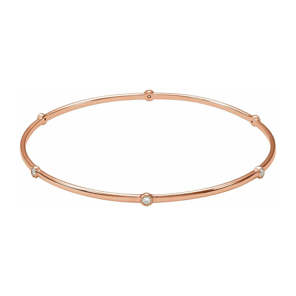 14K Yellow, White or Rose Gold 1/4 CTW Diamond Bangle Bracelet, 8 Inch, Item B18538 by The Black Bow Jewelry Co.