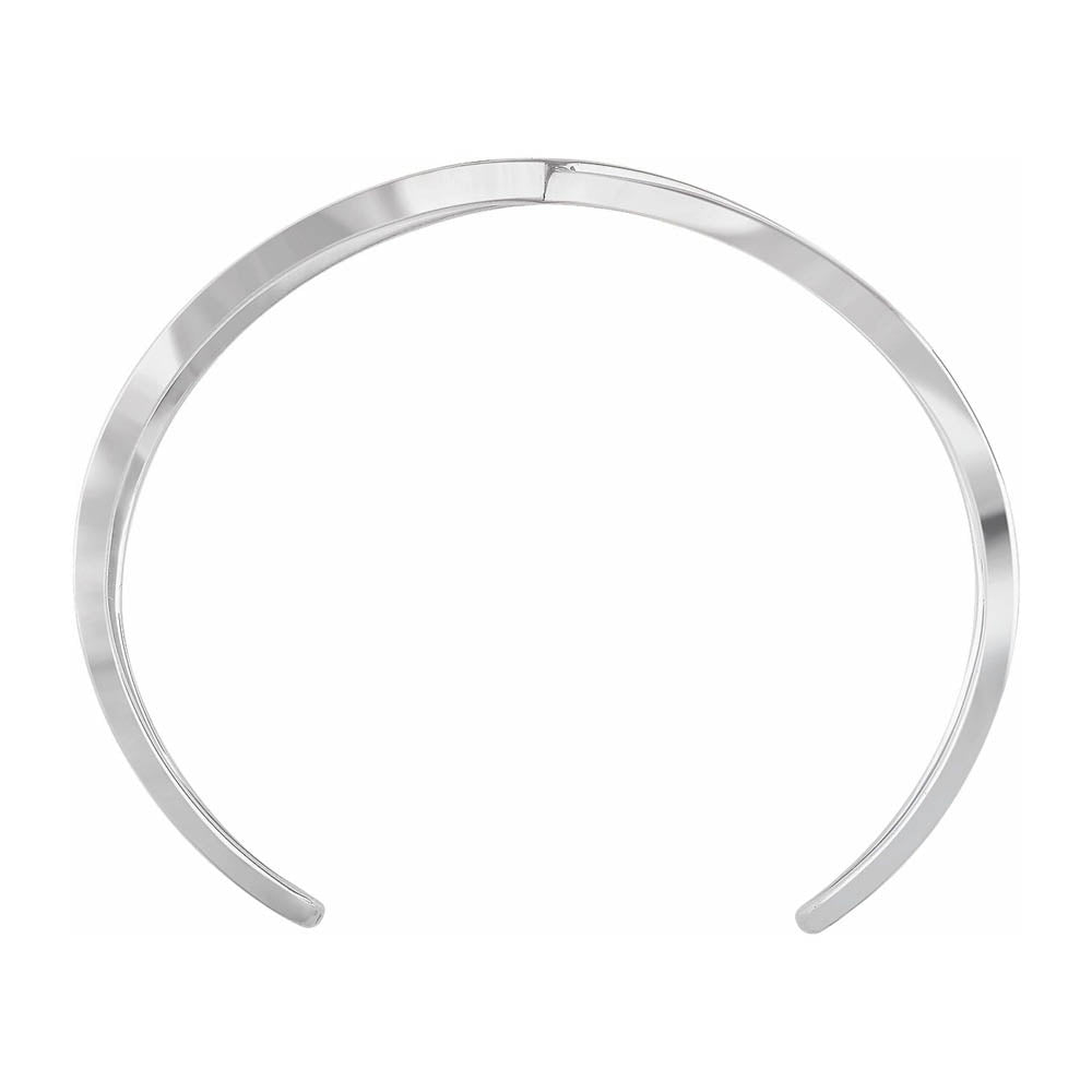 Alternate view of the 14K White Gold Crisscross Cuff Bracelet, 7 Inch by The Black Bow Jewelry Co.