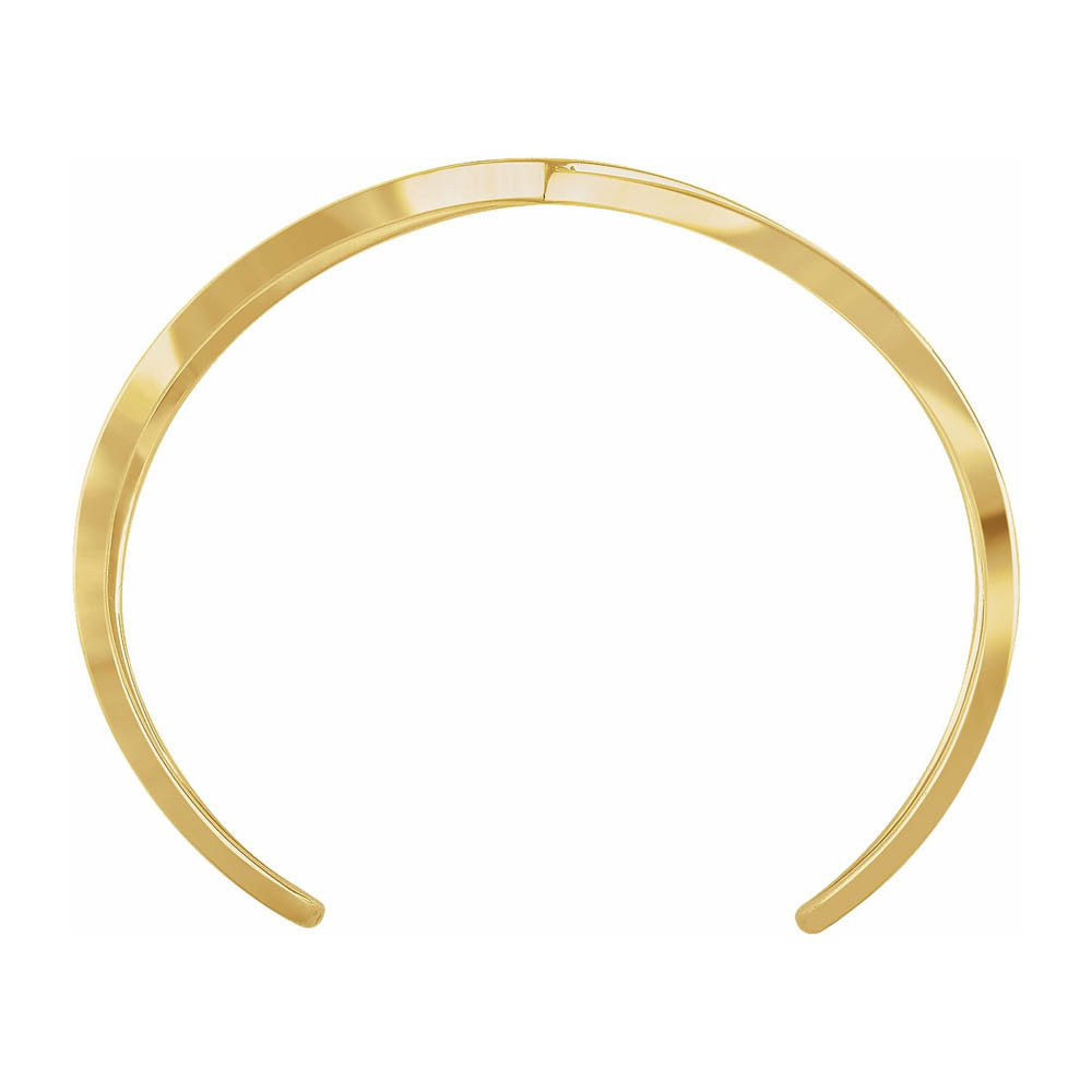 Alternate view of the 14K Yellow Gold Crisscross Cuff Bracelet, 7 Inch by The Black Bow Jewelry Co.