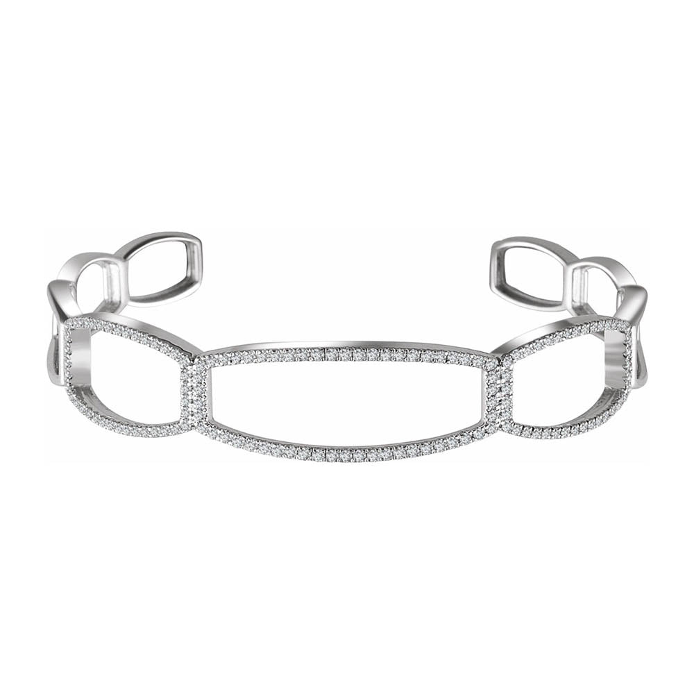 Alternate view of the 14K Yellow, White or Rose Gold 3/4 CTW Diamond Cuff Bracelet, 6.25 In by The Black Bow Jewelry Co.