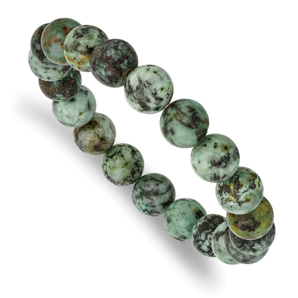 Alternate view of the 10mm Agate Beaded Stretch Bracelet, 6.5 Inch by The Black Bow Jewelry Co.