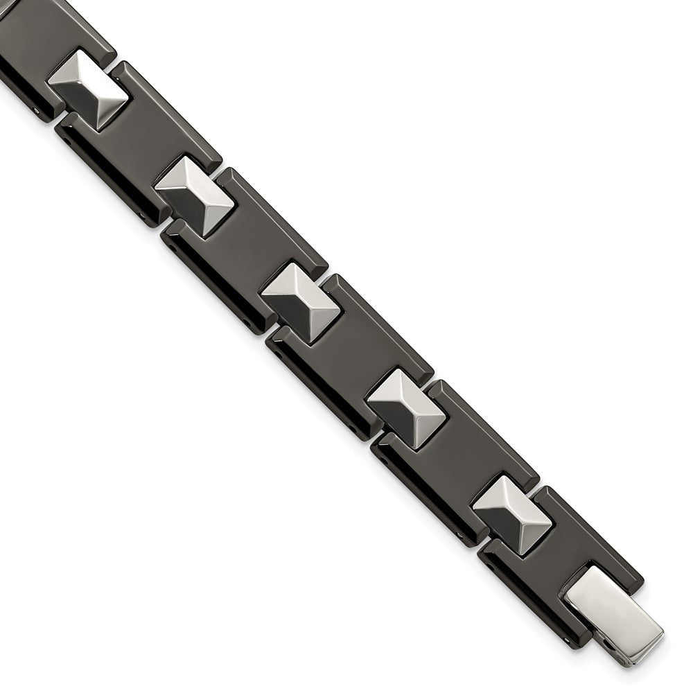 Tungsten w/10k Polished Chevron Style Bracelet – Birthstone Company