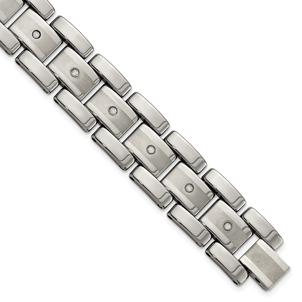 Men&#39;s 16mm Tungsten &amp; 1/3 CTW Diamond Panther Link Bracelet, 8.5 Inch, Item B18588 by The Black Bow Jewelry Co.