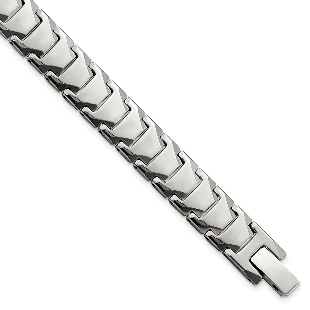 Men&#39;s 10mm Tungsten Polished Link Bracelet, 9 Inch, Item B18590 by The Black Bow Jewelry Co.
