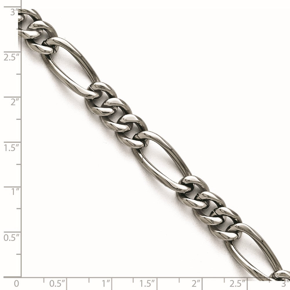 Alternate view of the Men&#39;s 9.5mm Titanium Classic Figaro Chain Bracelet, 8.5 Inch by The Black Bow Jewelry Co.