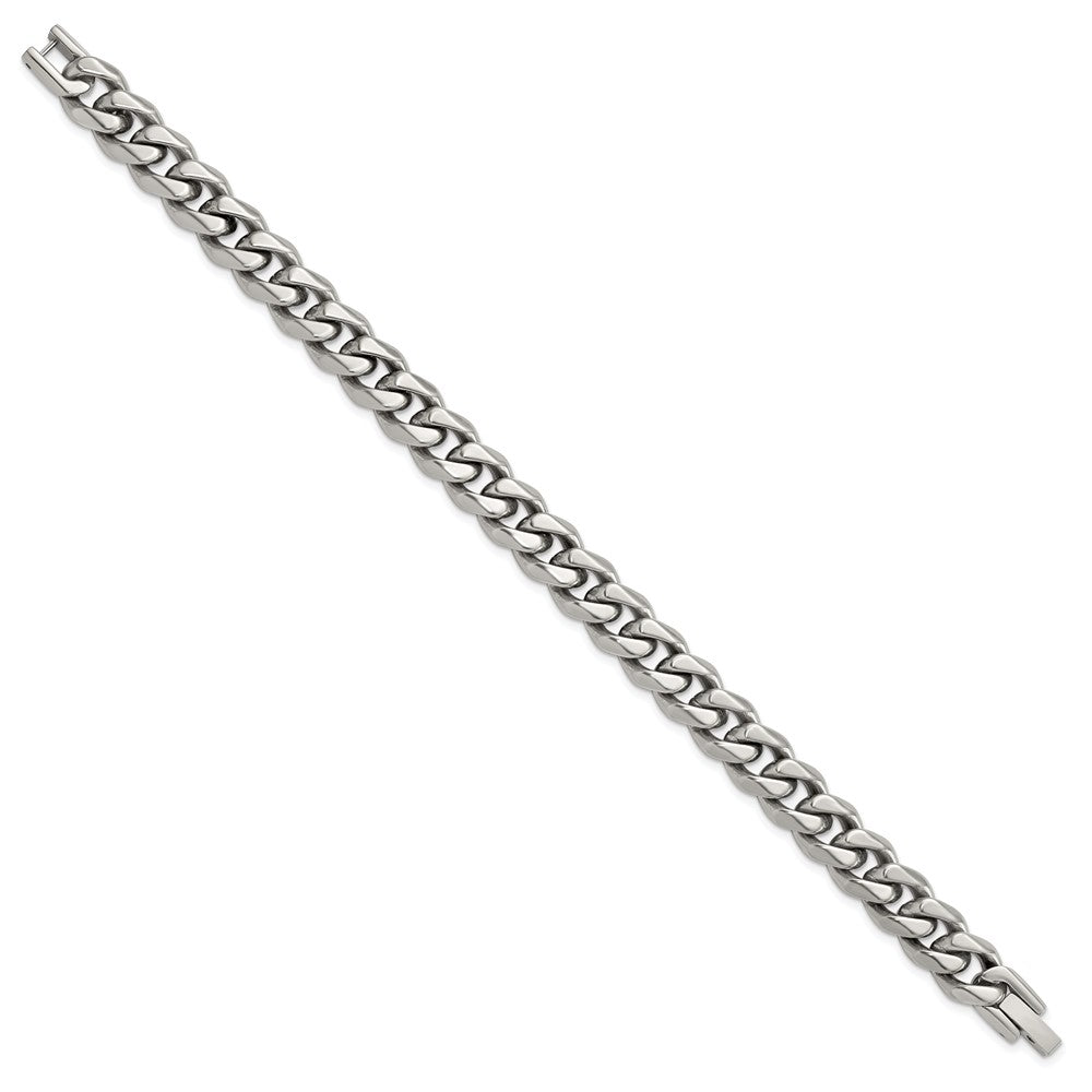 Alternate view of the Men&#39;s 10mm Titanium Polished Curb Chain Bracelet, 8 Inch by The Black Bow Jewelry Co.
