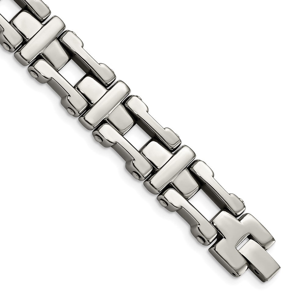 Men's Stainless Steel Gold Ion-Plate Accent Bracelet