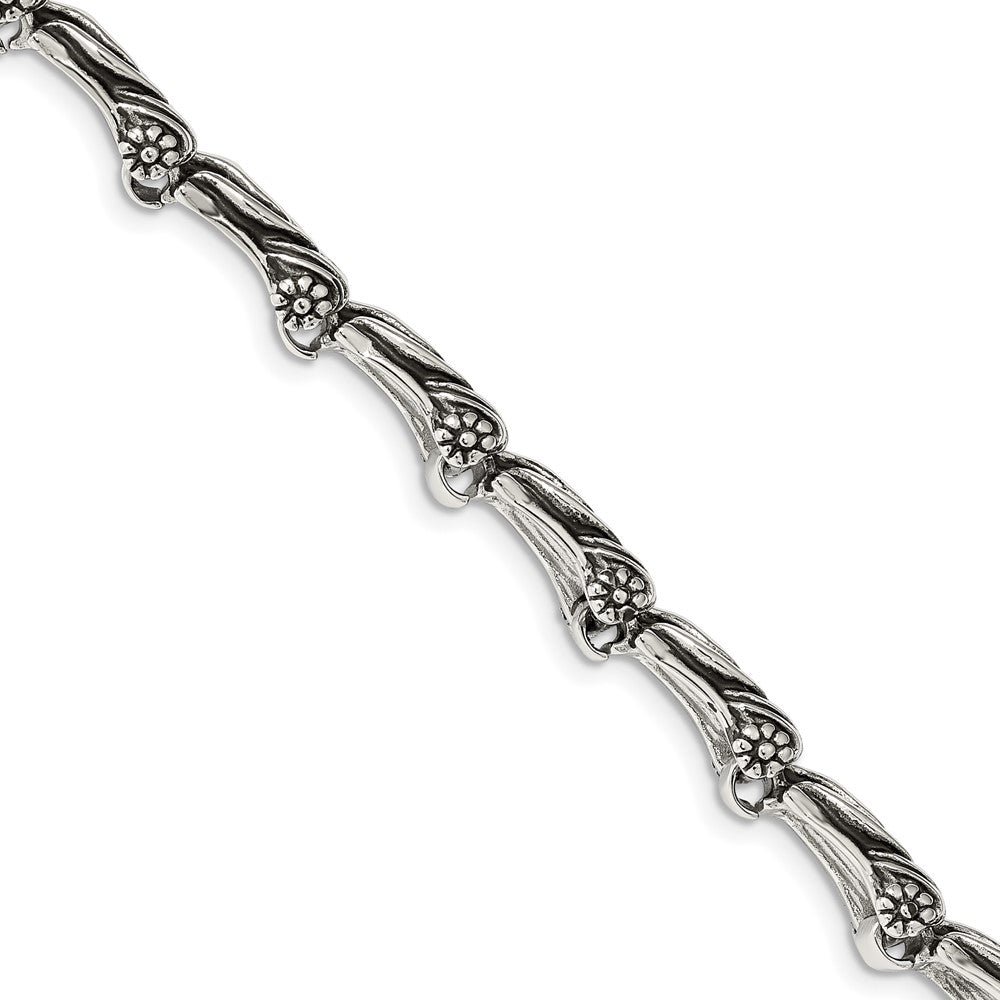 Alternate view of the Men&#39;s 11mm Stainless Steel Antiqued Dragon Link Bracelet, 8.25 Inch by The Black Bow Jewelry Co.