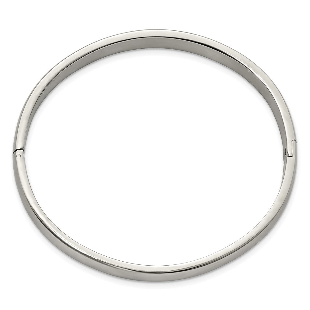 Alternate view of the 8mm Stainless Steel Engravable Brushed Hinged Bangle Bracelet, 7.25 In by The Black Bow Jewelry Co.