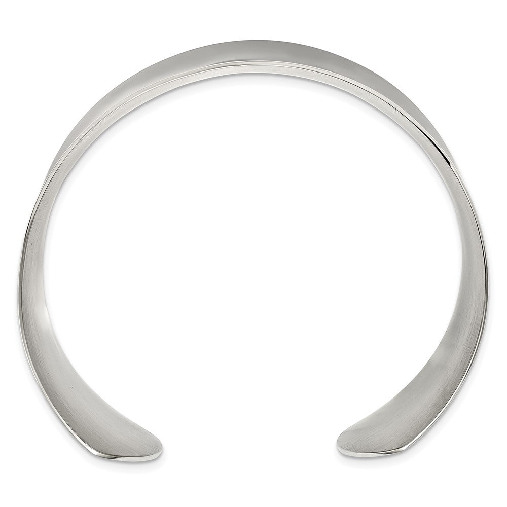 Alternate view of the 36mm Stainless Steel Engravable Polished Cuff Bracelet, 7 Inch by The Black Bow Jewelry Co.