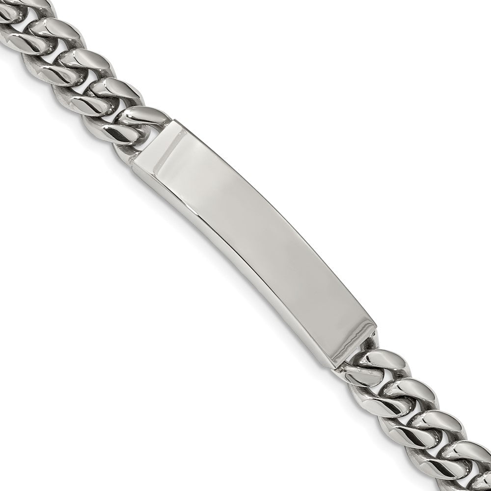 Men&#39;s 10mm Stainless Steel Miami Cuban Curb I.D. Bracelet, 8.25 Inch, Item B18832 by The Black Bow Jewelry Co.