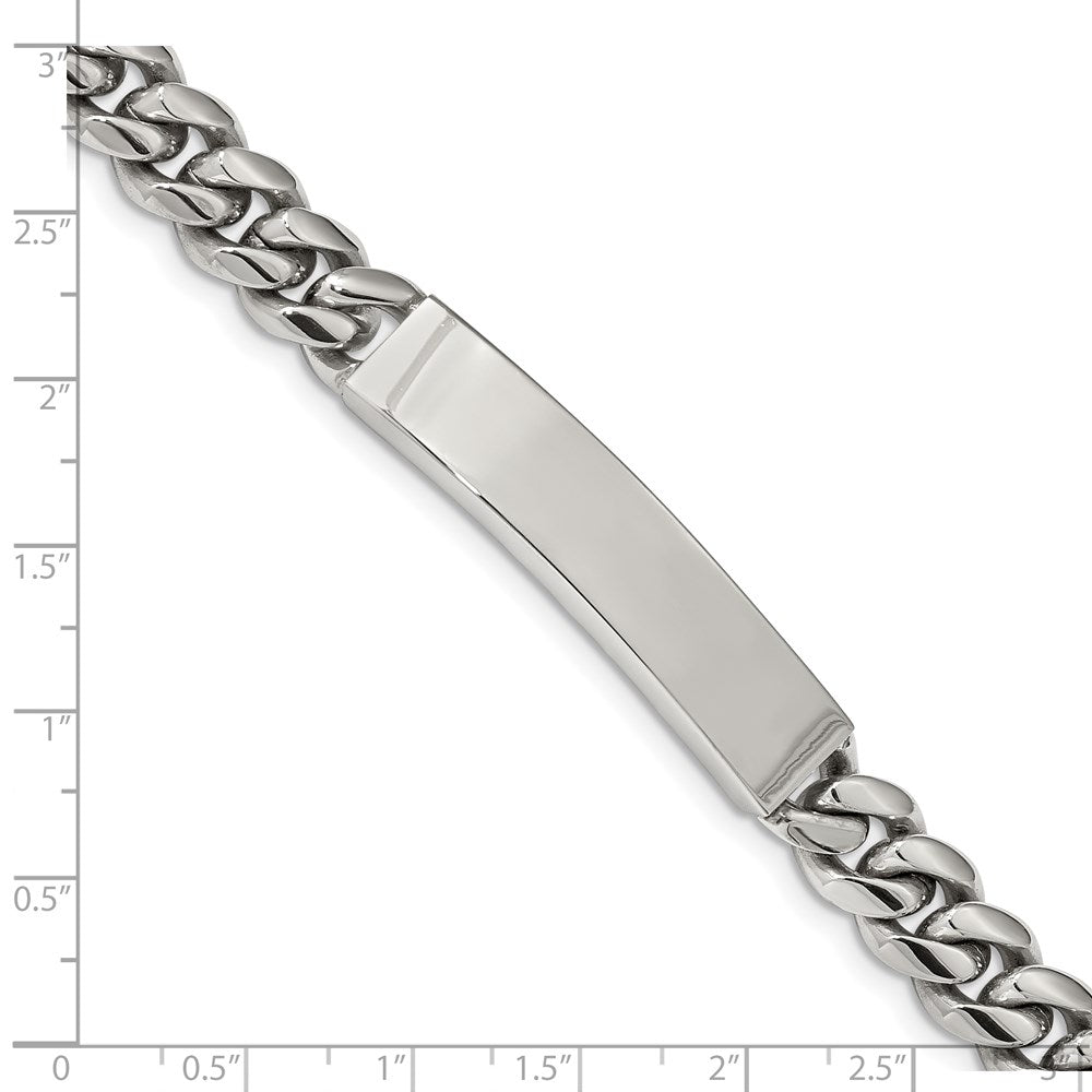 Alternate view of the Men&#39;s 10mm Stainless Steel Miami Cuban Curb I.D. Bracelet, 8.25 Inch by The Black Bow Jewelry Co.