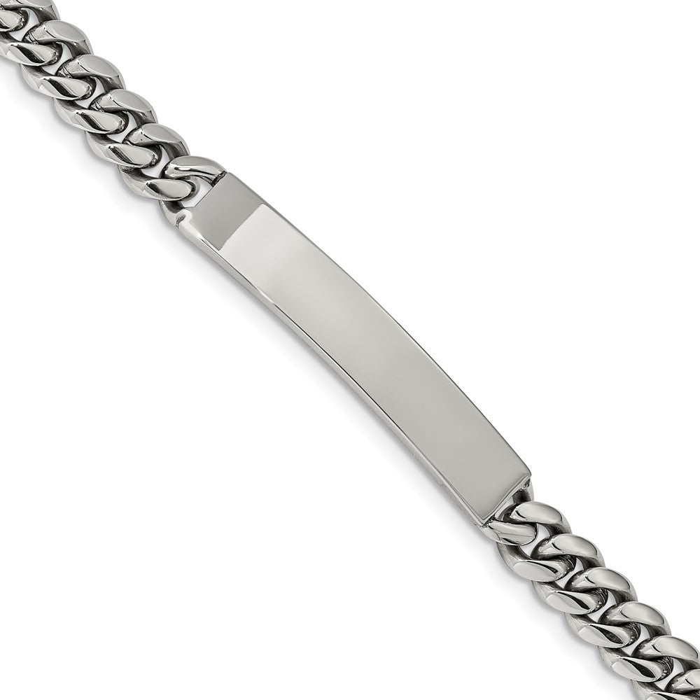 Men&#39;s 8mm Stainless Steel Miami Cuban Curb I.D. Bracelet, 8.25 Inch, Item B18833 by The Black Bow Jewelry Co.