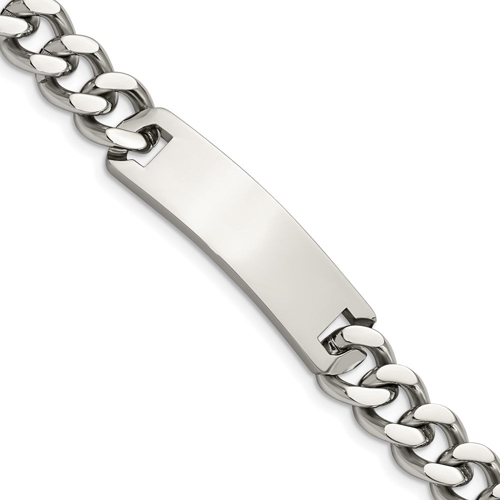 Men&#39;s Stainless Steel 11mm Curb Link I.D. Bracelet, 7.75 Inch, Item B18845 by The Black Bow Jewelry Co.