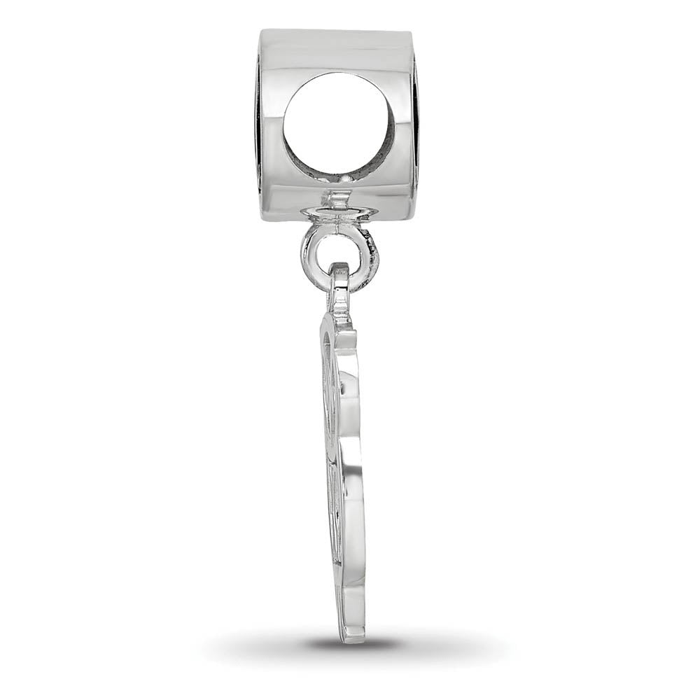 Alternate view of the Sterling Silver & Enamel Chi Omega Sorority Owl Dangle Bead Charm by The Black Bow Jewelry Co.