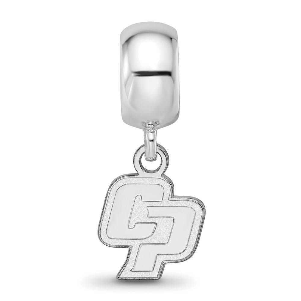 Alternate view of the Sterling Silver Rhodium Plated California Poly State Dangle Bead Charm by The Black Bow Jewelry Co.