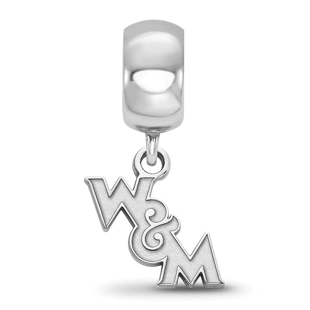 Alternate view of the Sterling Silver Rhodium Plated William and Mary XS Dangle Bead Charm by The Black Bow Jewelry Co.