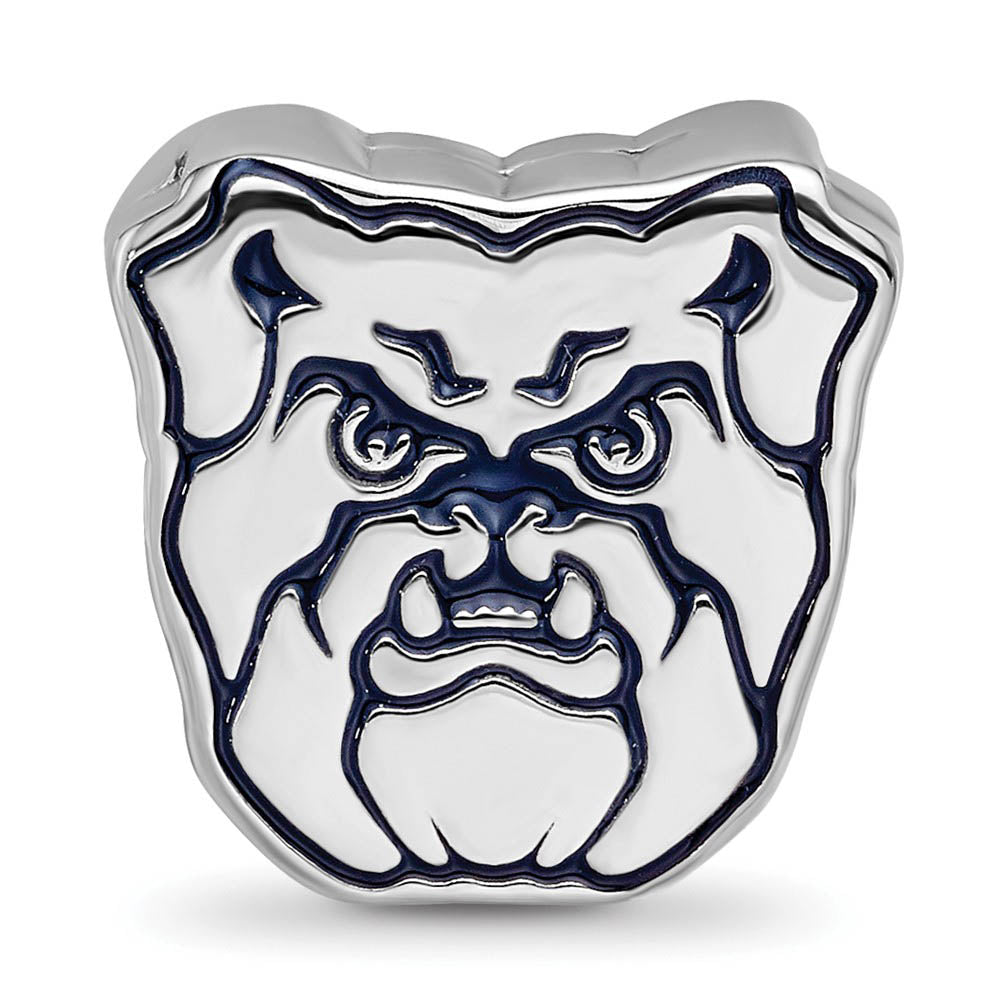 Alternate view of the Sterling Silver Rhodium Plated Enamel Butler Univ. Bulldog Bead Charm by The Black Bow Jewelry Co.