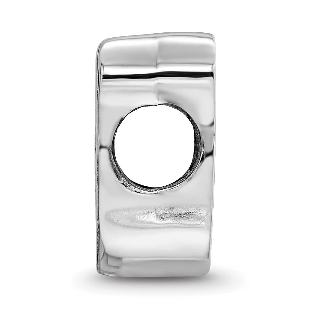 Alternate view of the Sterling Silver Rhodium Plated Enamel Butler Univ. Bulldog Bead Charm by The Black Bow Jewelry Co.