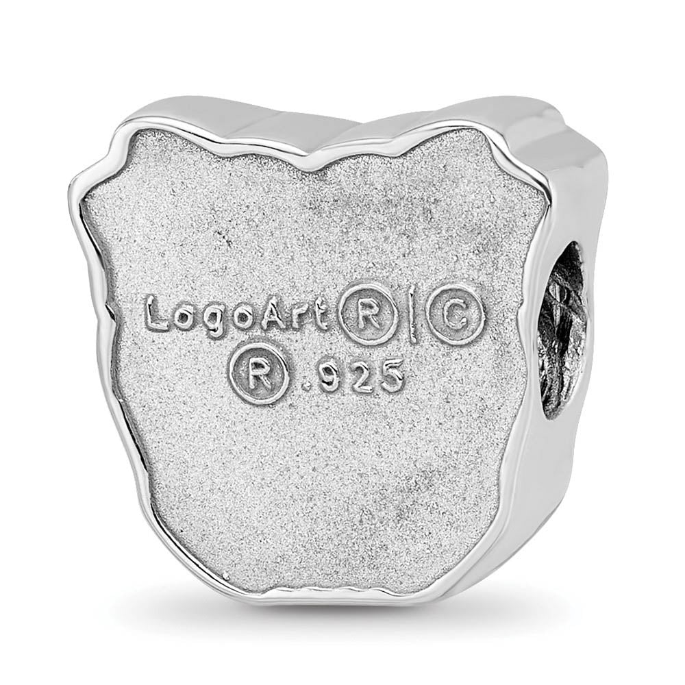 Alternate view of the Sterling Silver Rhodium Plated Enamel Butler Univ. Bulldog Bead Charm by The Black Bow Jewelry Co.