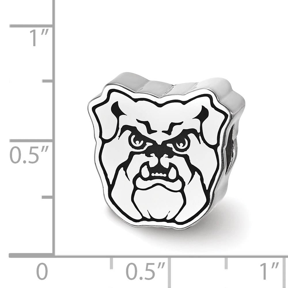 Alternate view of the Sterling Silver Rhodium Plated Enamel Butler Univ. Bulldog Bead Charm by The Black Bow Jewelry Co.