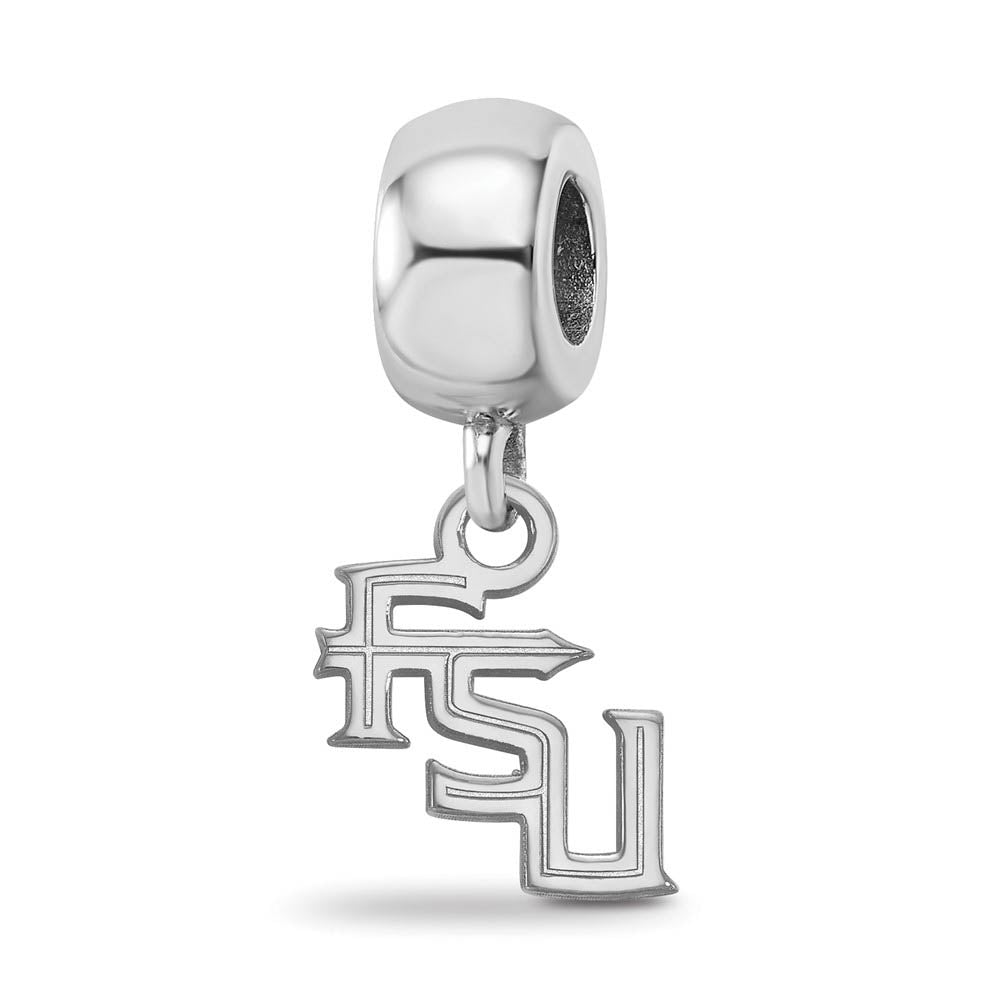 Sterling Silver Rhodium Plated Florida State U. XS Dangle Bead Charm, Item B19035 by The Black Bow Jewelry Co.