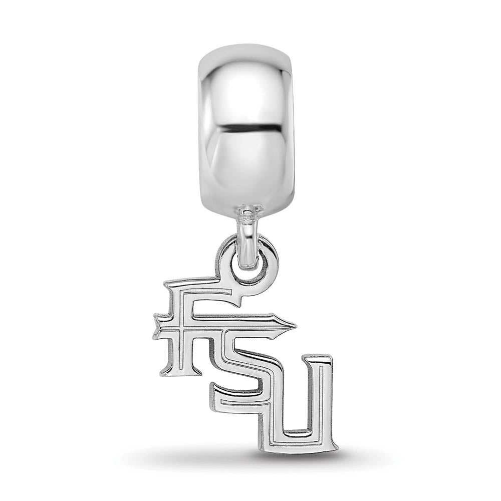 Alternate view of the Sterling Silver Rhodium Plated Florida State U. XS Dangle Bead Charm by The Black Bow Jewelry Co.