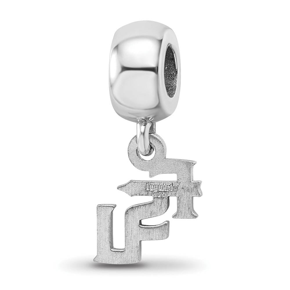 Alternate view of the Sterling Silver Rhodium Plated Florida State U. XS Dangle Bead Charm by The Black Bow Jewelry Co.