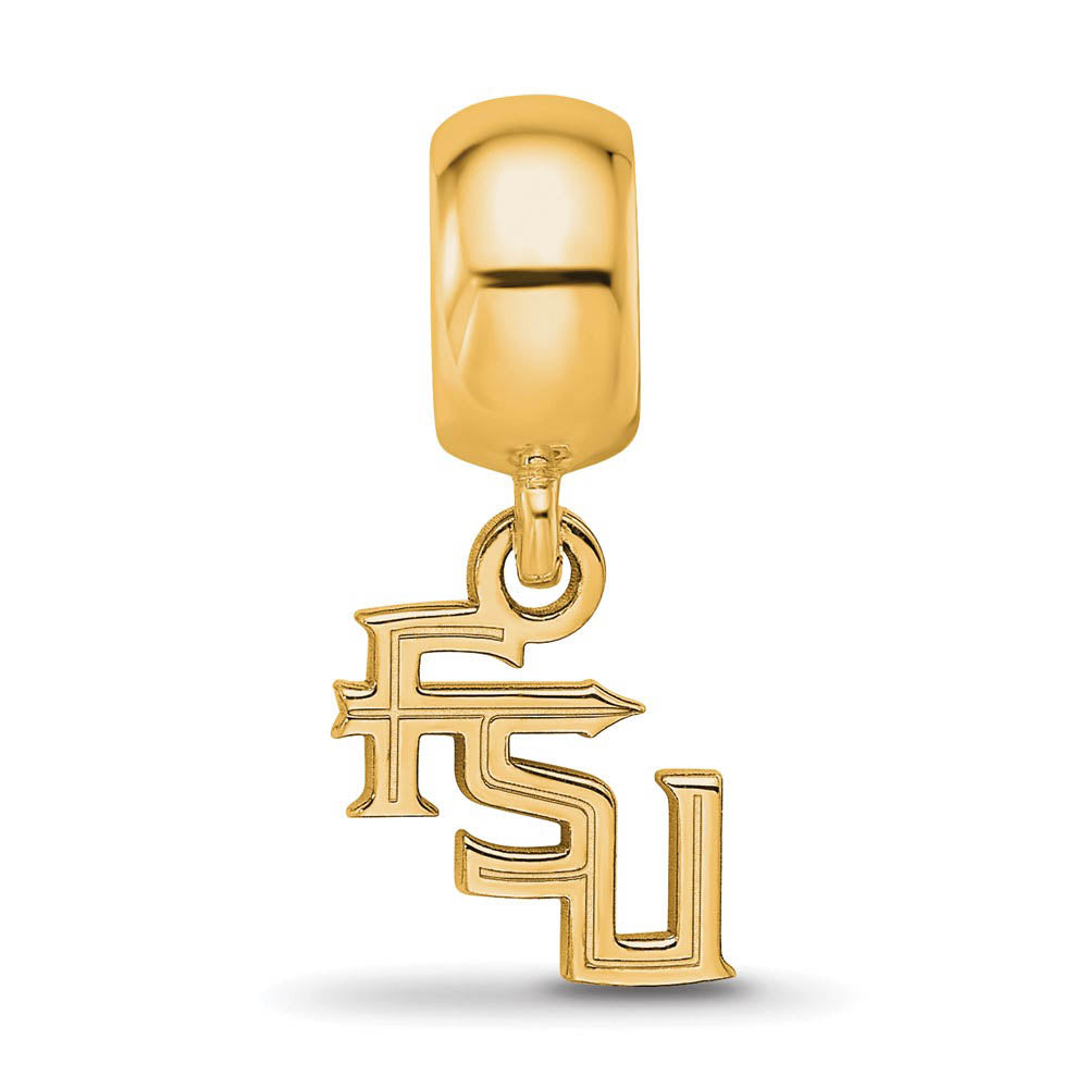 Alternate view of the 14K Yellow Gold Plated Sterling Silver Florida State U. XS Dangle Bead by The Black Bow Jewelry Co.