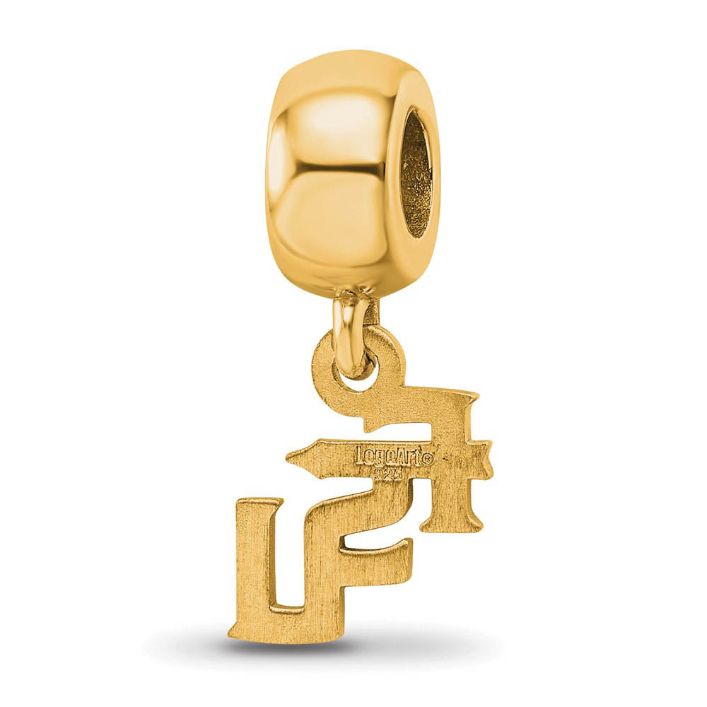 Alternate view of the 14K Yellow Gold Plated Sterling Silver Florida State U. XS Dangle Bead by The Black Bow Jewelry Co.