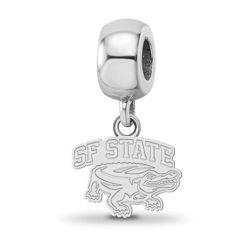 Sterling Silver Rhodium Plated San Francisco State U Dangle Bead Charm, Item B19045 by The Black Bow Jewelry Co.