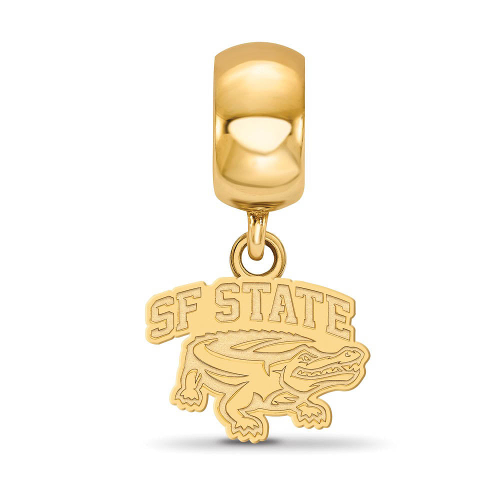 Alternate view of the 14K Yellow Gold Plated Sterling Silver San Francisco State Dangle Bead by The Black Bow Jewelry Co.