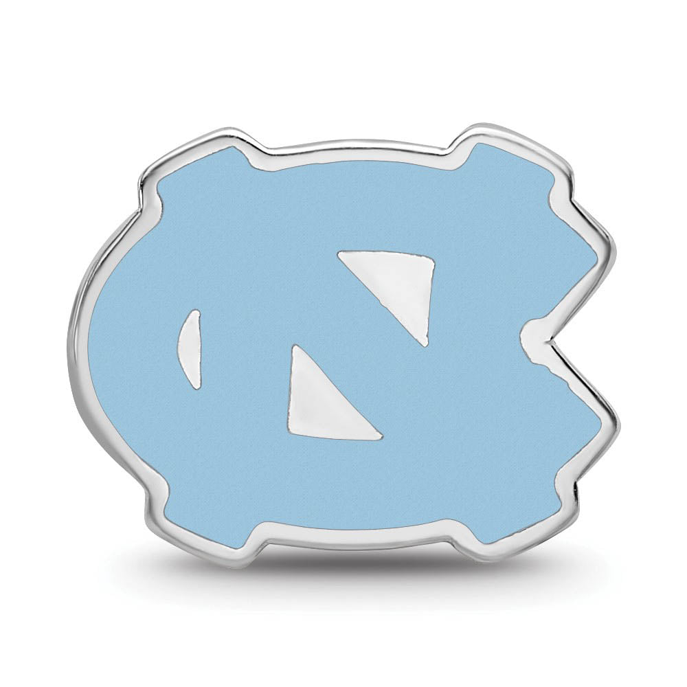 Alternate view of the Sterling Silver Rhodium Plated U. of N. Carolina Enamel Bead Charm by The Black Bow Jewelry Co.