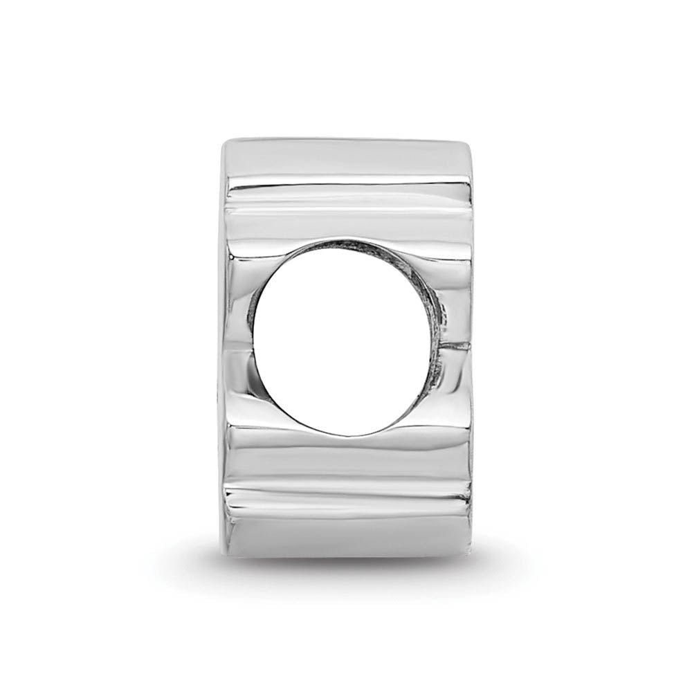 Alternate view of the Sterling Silver Rhodium Plated U. of N. Carolina Enamel Bead Charm by The Black Bow Jewelry Co.