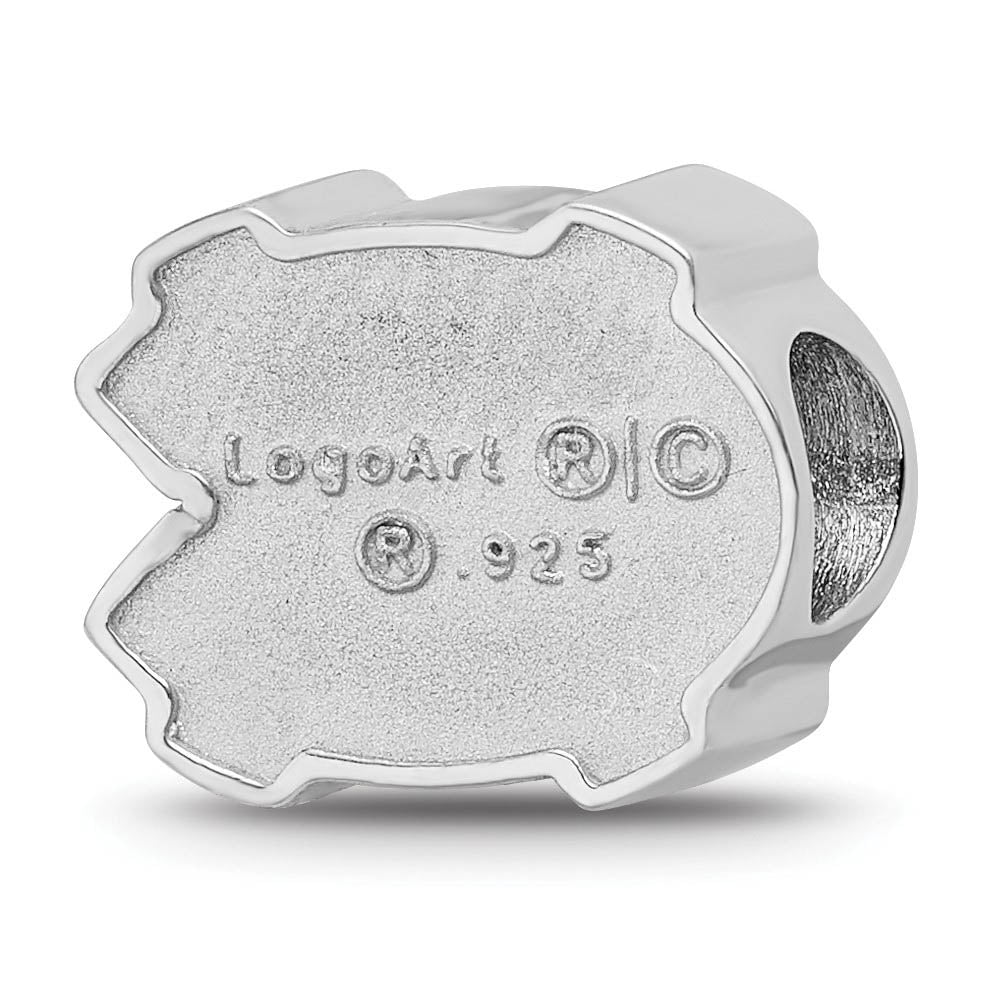 Alternate view of the Sterling Silver Rhodium Plated U. of N. Carolina Enamel Bead Charm by The Black Bow Jewelry Co.