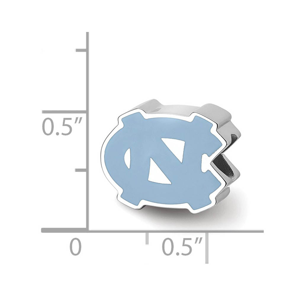 Alternate view of the Sterling Silver Rhodium Plated U. of N. Carolina Enamel Bead Charm by The Black Bow Jewelry Co.