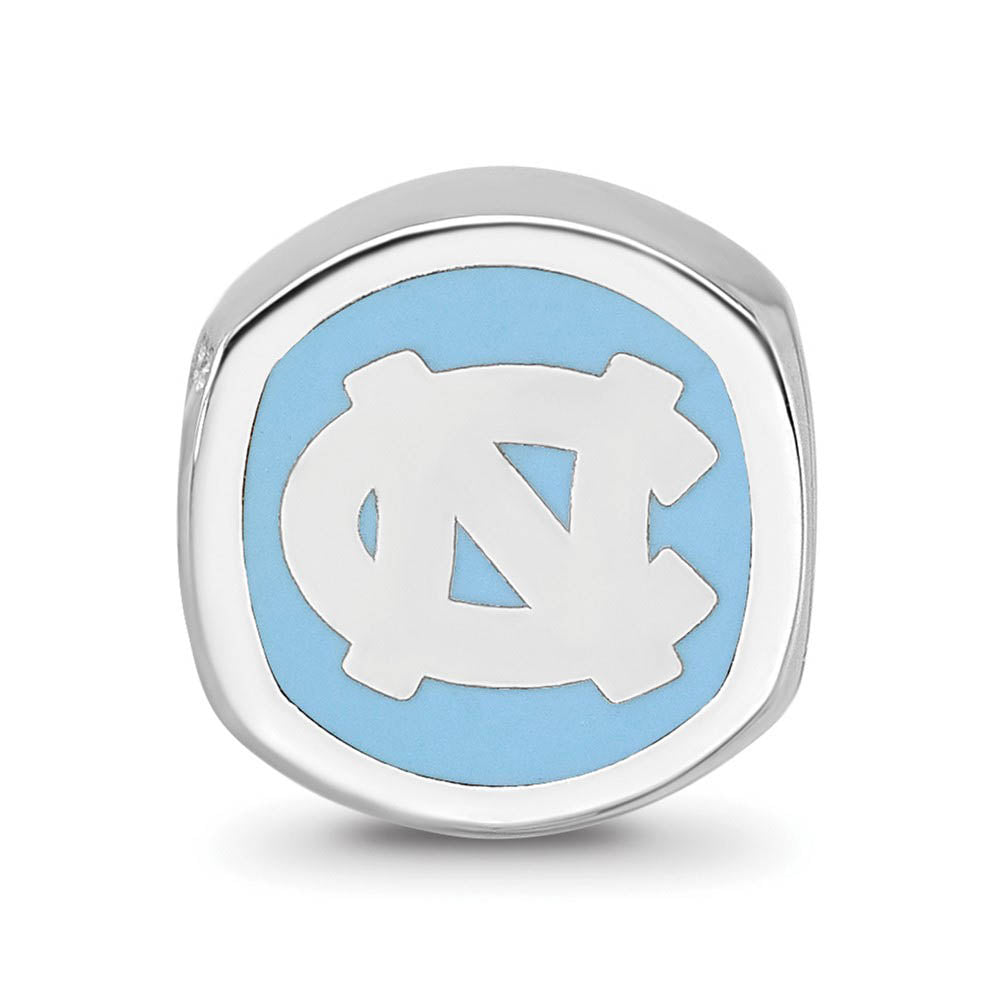 Alternate view of the Sterling Silver Rhodium Plated U. of N. Carolina Enamel Cushion Bead by The Black Bow Jewelry Co.